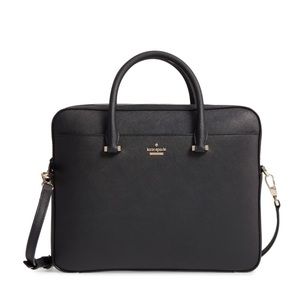 Kate Spade Black Leather Briefcase Laptop Bag